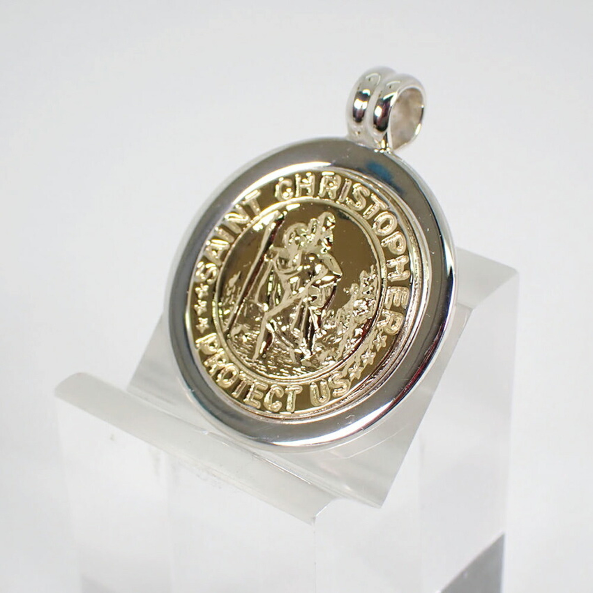 TIFFANY Tiffany 925 750 combination St. Christopher coin pendant