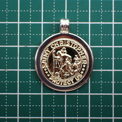 TIFFANY Tiffany 925 750 combination St. Christopher coin pendant