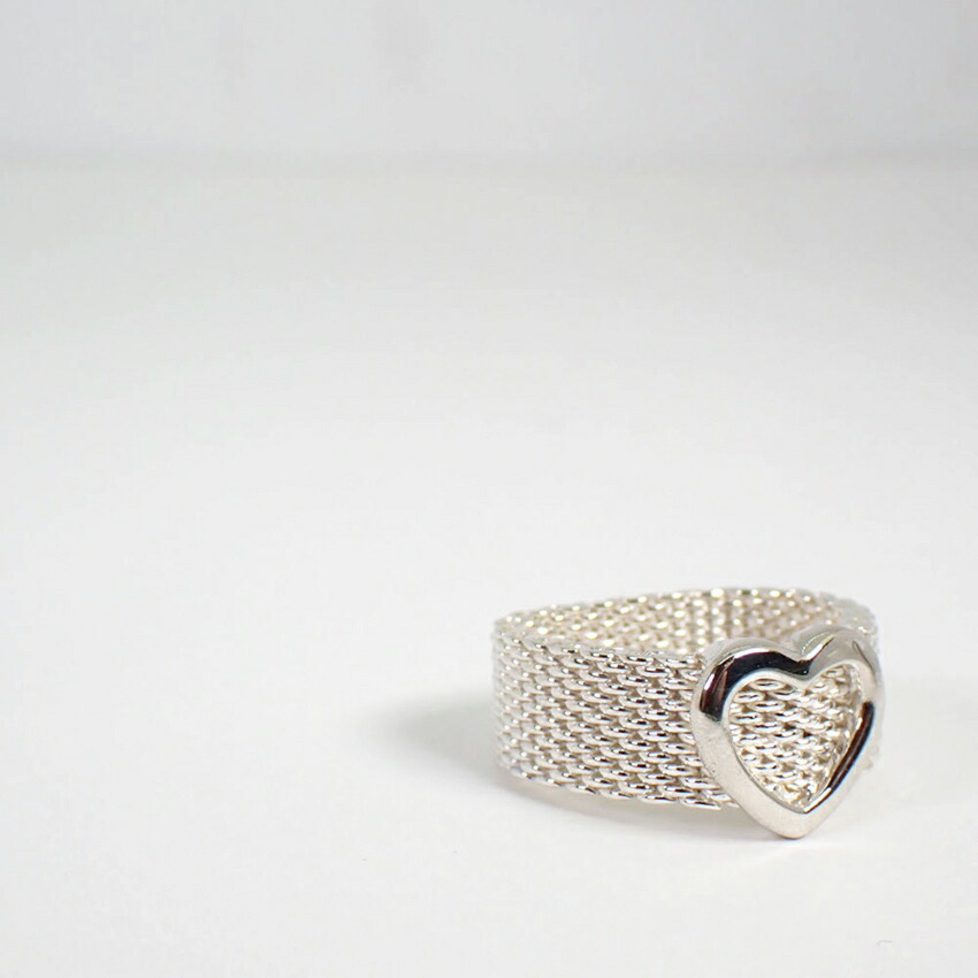 TIFFANY 925 Heart Somerset Mesh Ring Size 14