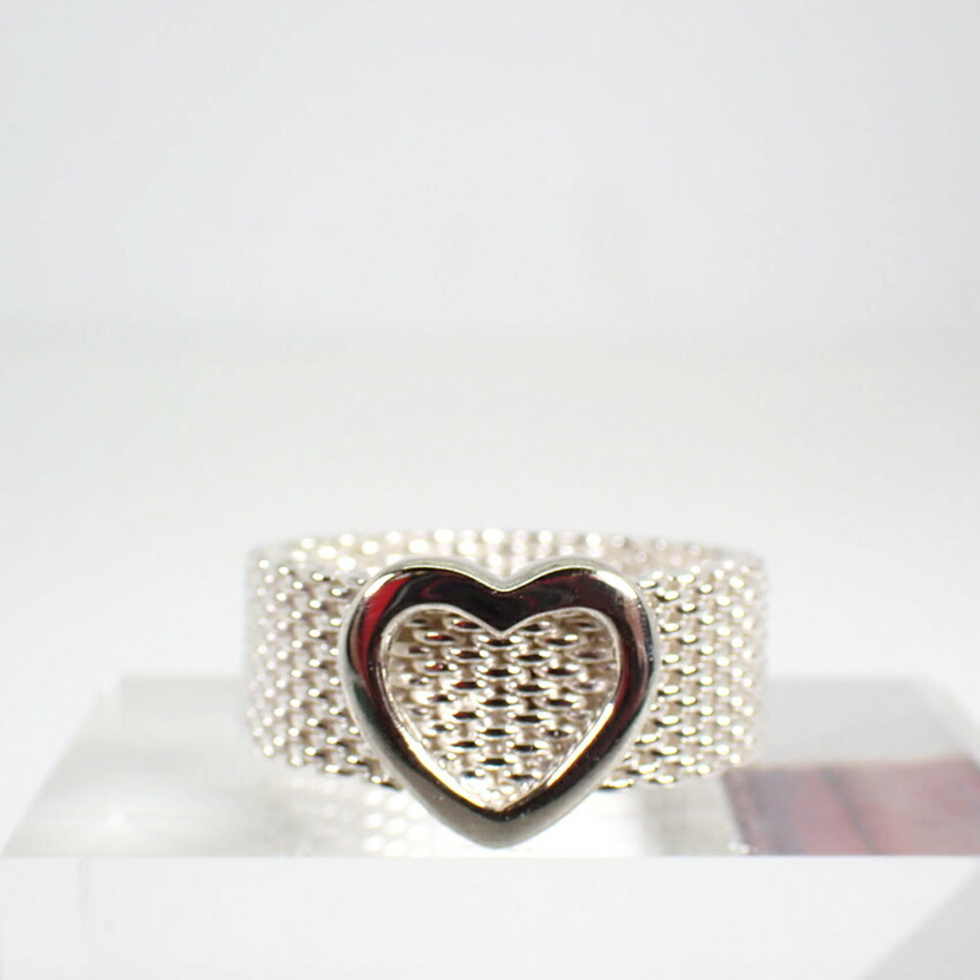 TIFFANY 925 Heart Somerset Mesh Ring Size 14