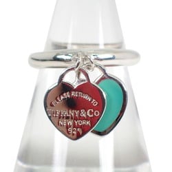 TIFFANY 925 enamel Return to Double Heart Tag Ring size 8