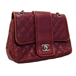 Chanel Shoulder Bag Matelasse W Chain Lambskin Bordeaux Women's