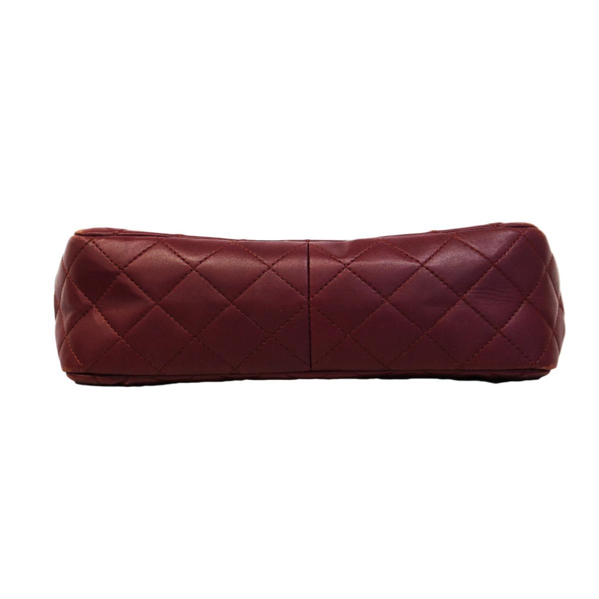 Chanel Shoulder Bag Matelasse W Chain Lambskin Bordeaux Women's