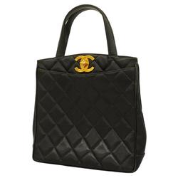 Chanel Handbag Deca Coco Caviar Skin Black Women's