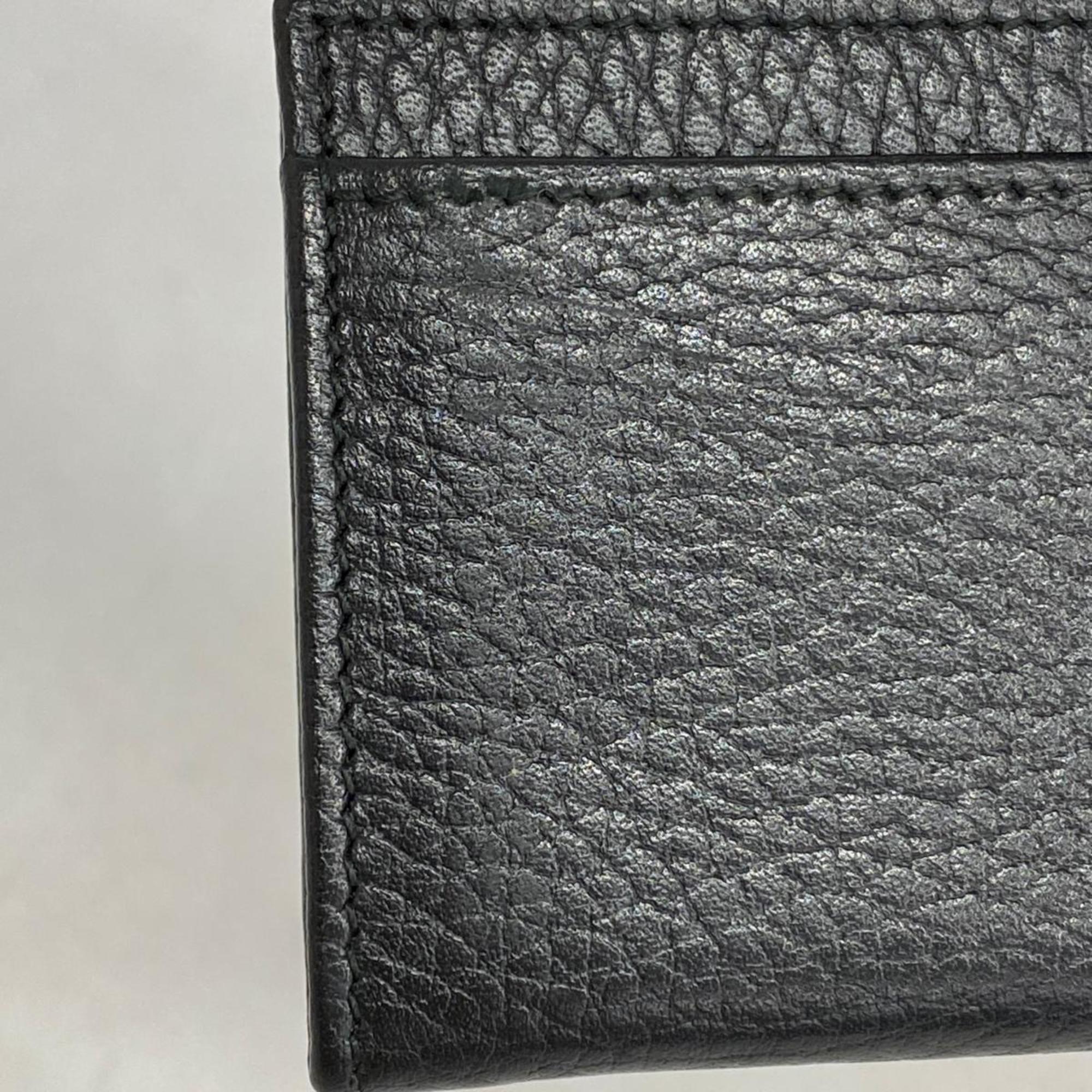 Gucci Business Card Holder GG Marmont 474748 Leather Black Men's Women's