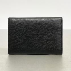 Gucci Business Card Holder GG Marmont 474748 Leather Black Men's Women's