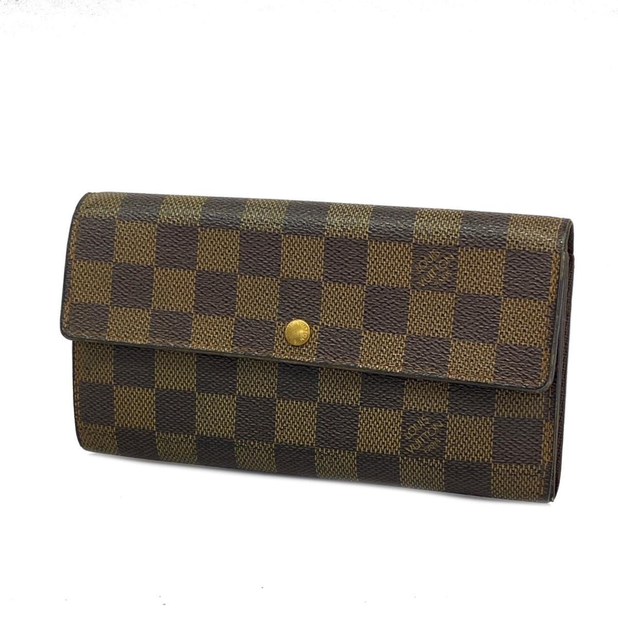 Louis Vuitton Long Wallet Damier Porto Monnaie Credit N61726 Ebene Ladies