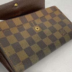 Louis Vuitton Long Wallet Damier Porto Monnaie Credit N61726 Ebene Ladies