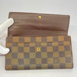 Louis Vuitton Long Wallet Damier Porto Monnaie Credit N61726 Ebene Ladies