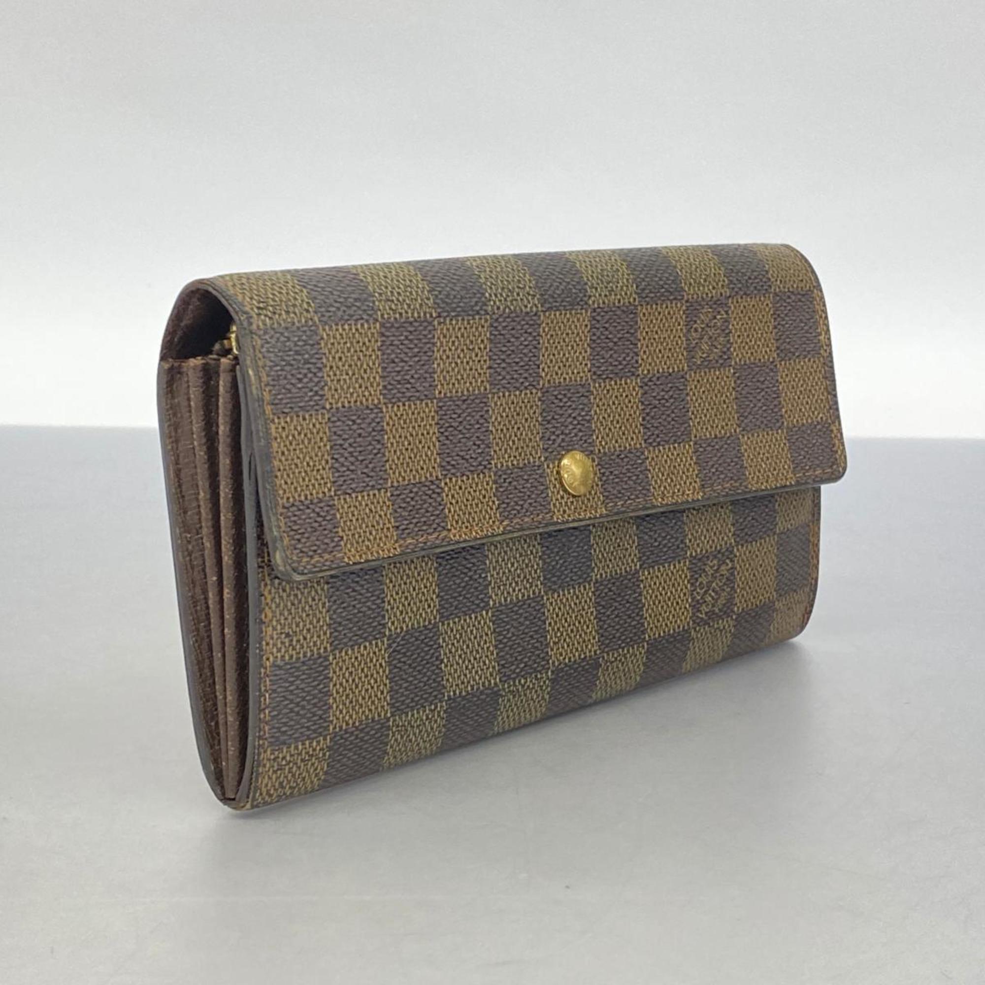 Louis Vuitton Long Wallet Damier Porto Monnaie Credit N61726 Ebene Ladies