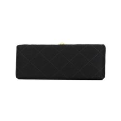 Chanel Shoulder Bag Matelasse Chain Satin Black Champagne Women's