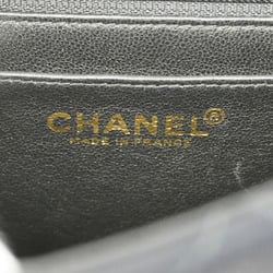 Chanel Shoulder Bag Matelasse Chain Satin Black Champagne Women's