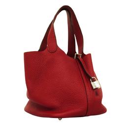 Hermes handbag Picotin Lock MM A stamp Taurillon Clemence Rouge Grena Women's