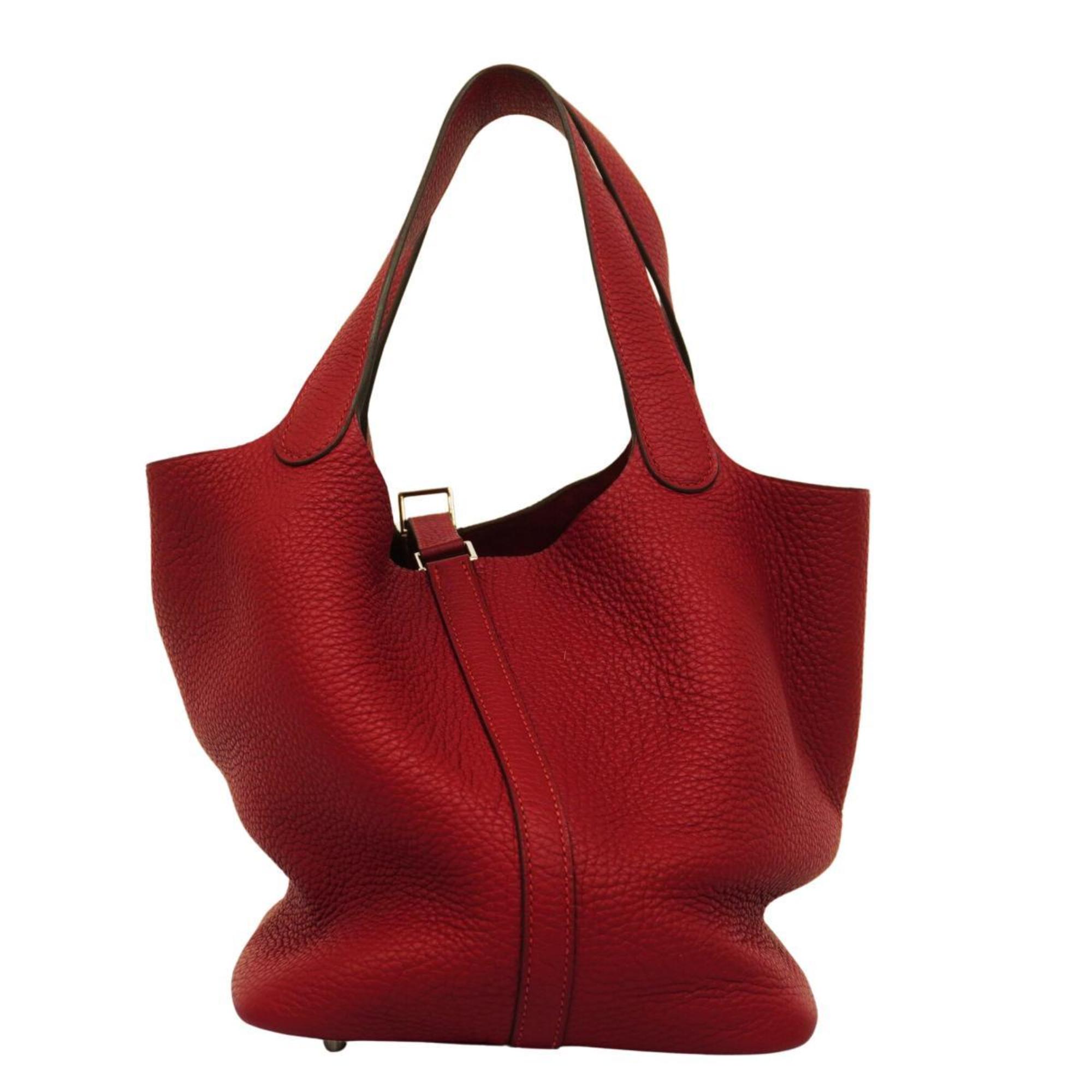 Hermes handbag Picotin Lock MM A stamp Taurillon Clemence Rouge Grena Women's