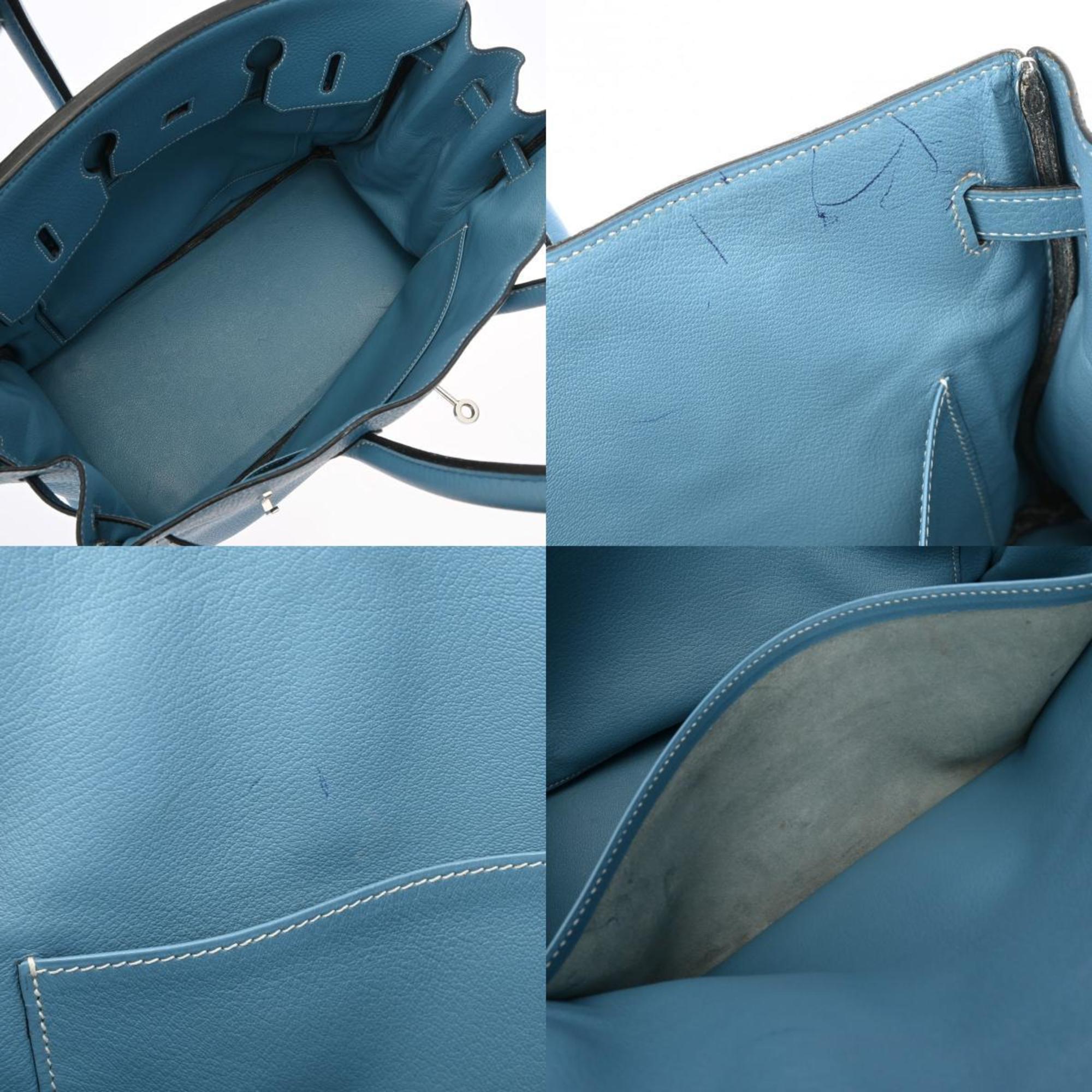 HERMES Hermes Birkin 35 Blue Jean - □F stamp (around 2002) Unisex Taurillon Clemence handbag