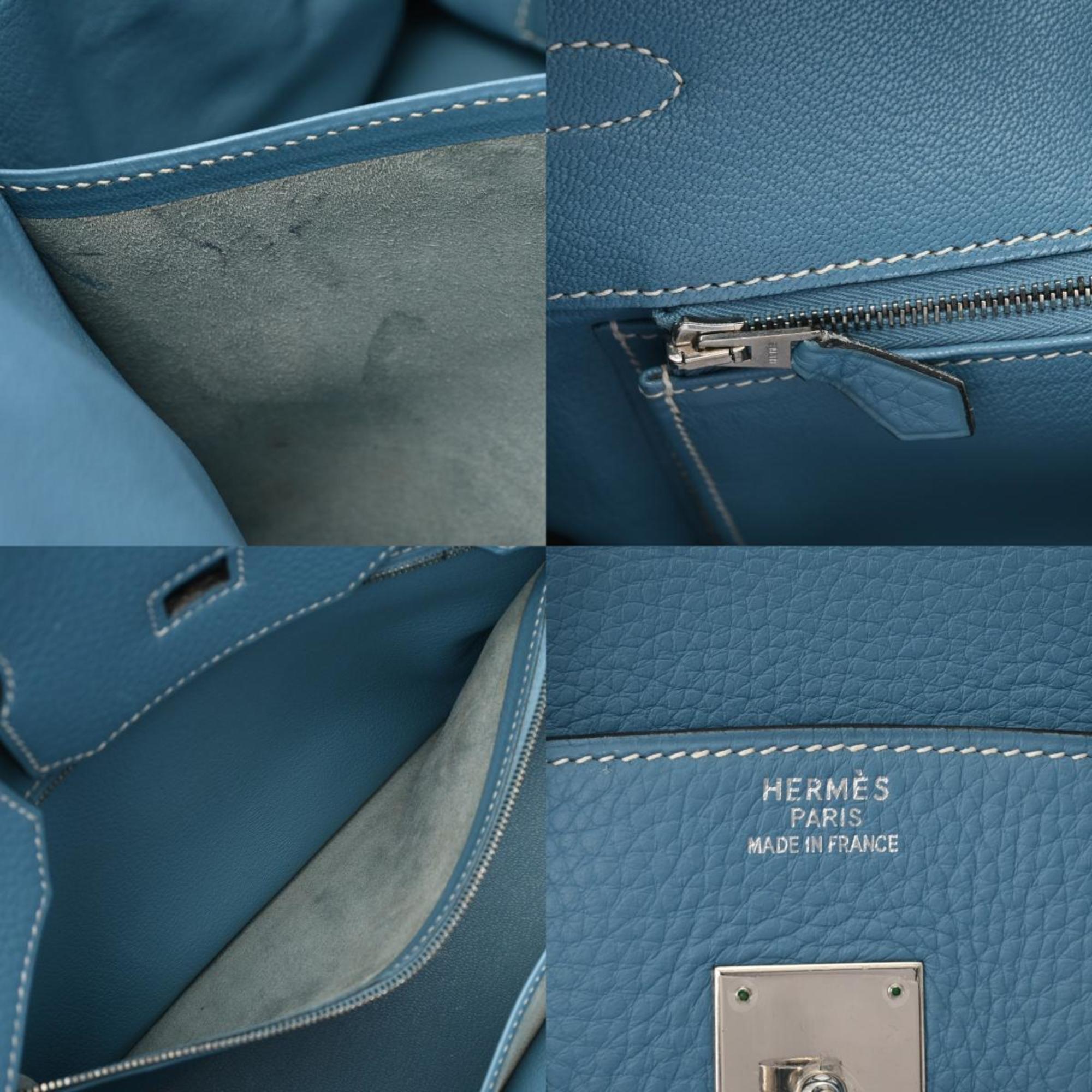 HERMES Hermes Birkin 35 Blue Jean - □F stamp (around 2002) Unisex Taurillon Clemence handbag