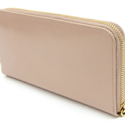 Prada Round Long Wallet 1ML506 Pink Beige Leather for Women PRADA