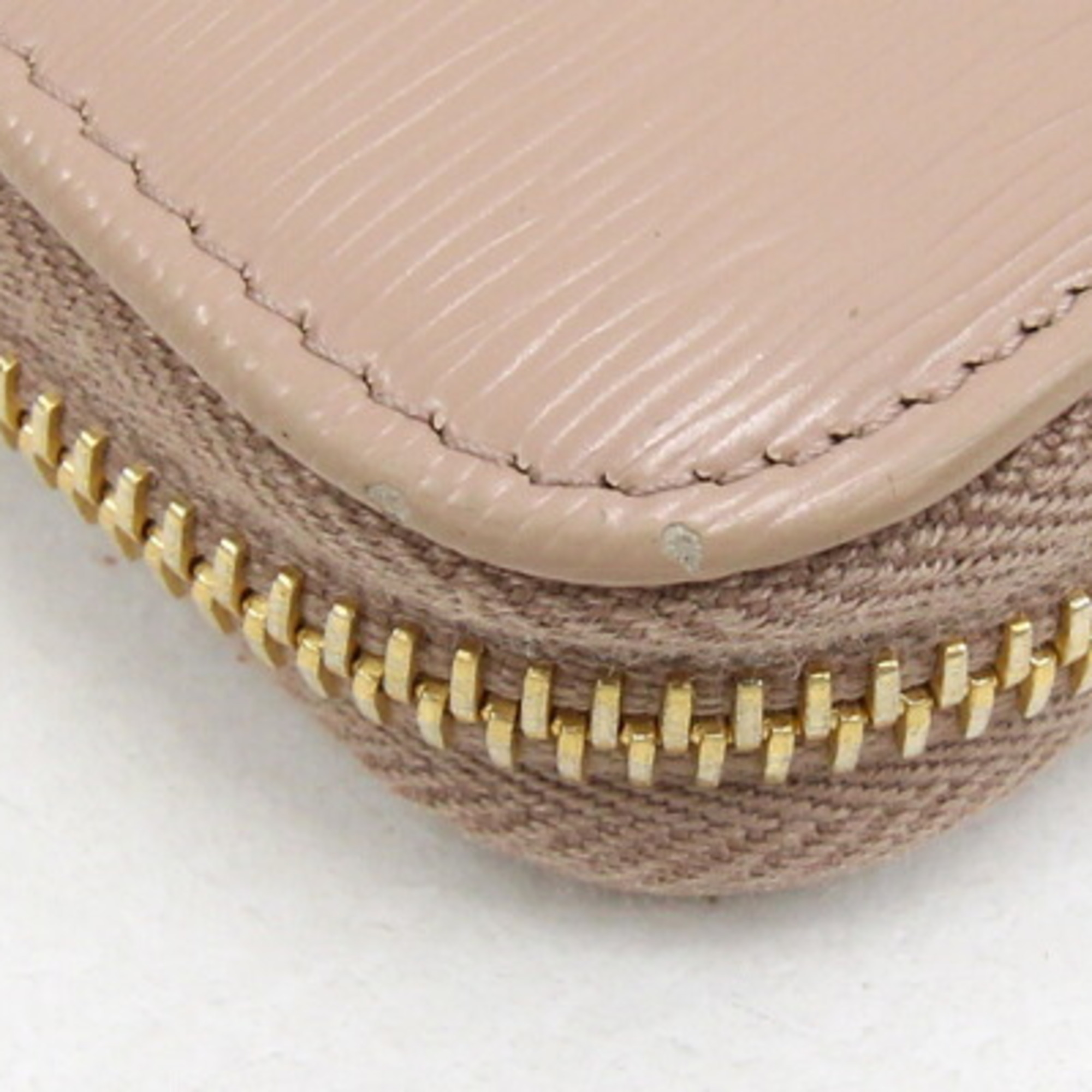 Prada Round Long Wallet 1ML506 Pink Beige Leather for Women PRADA