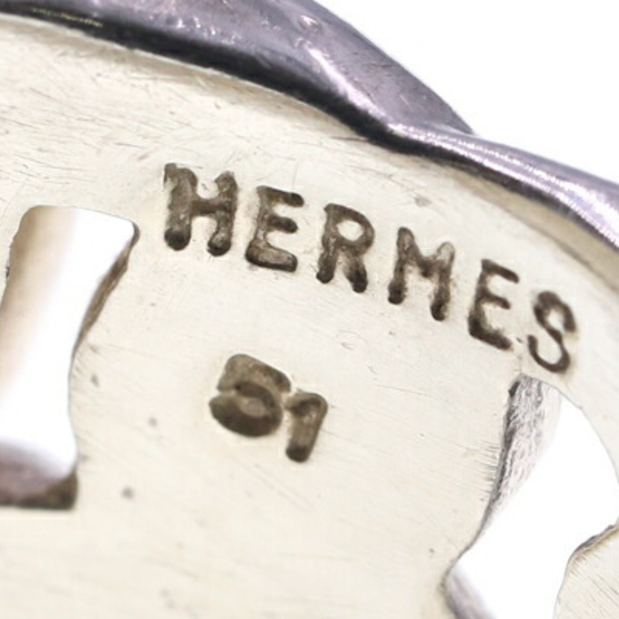 Hermes Ring Bouclesellier Sterling Silver 925 Size 10.5 Belt Motif HERMES