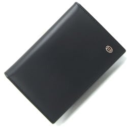 Cartier Business Card Holder Pasha de L3000132 Black Leather Case Men's