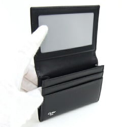 Cartier Business Card Holder Pasha de L3000132 Black Leather Case Men's