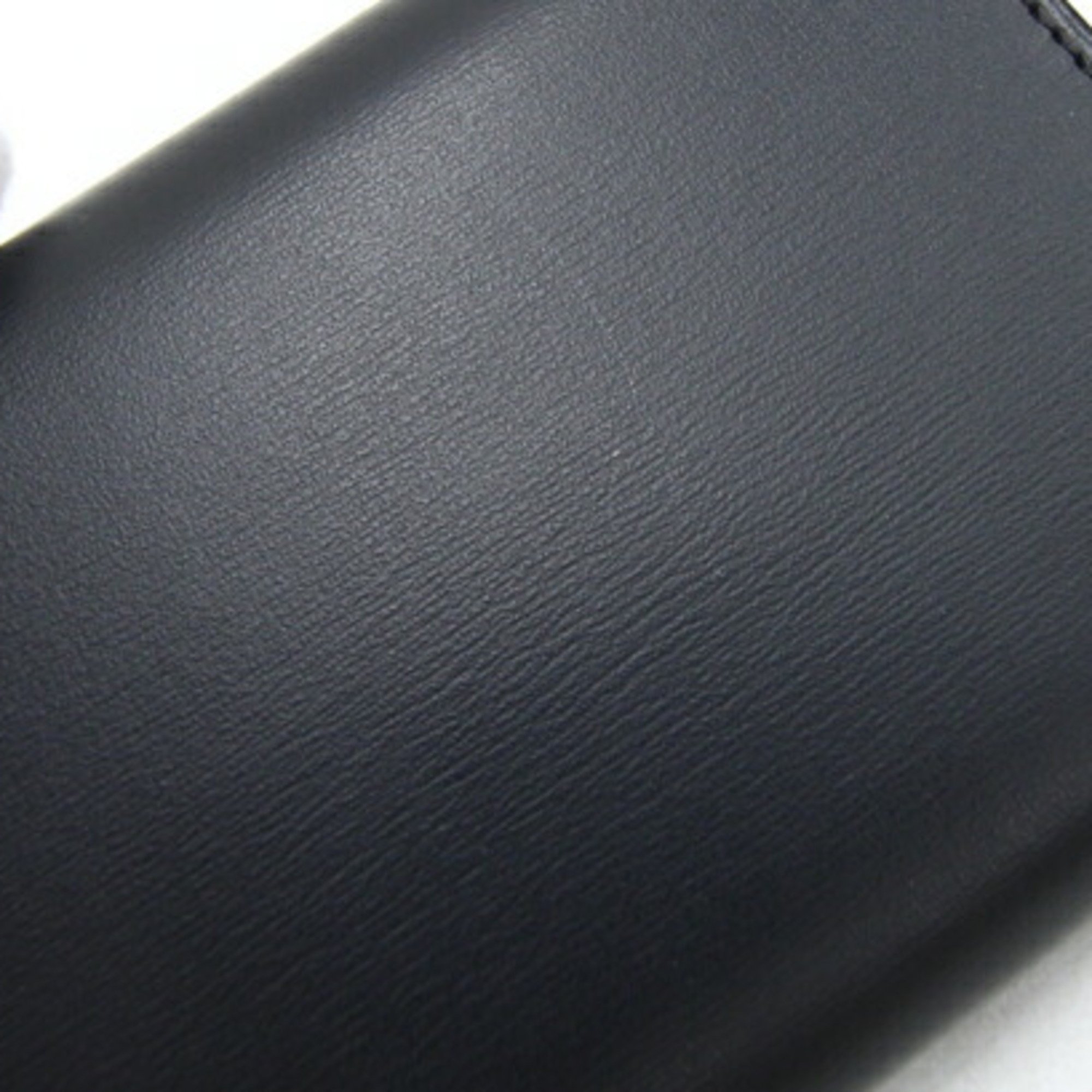 Cartier Business Card Holder Pasha de L3000132 Black Leather Case Men's