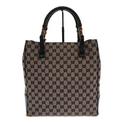 GUCCI Tote Bag Bamboo GG Canvas 112530 Black Leather Women's Mikunigaoka Store IT6LQ74QH7XA RM2139R