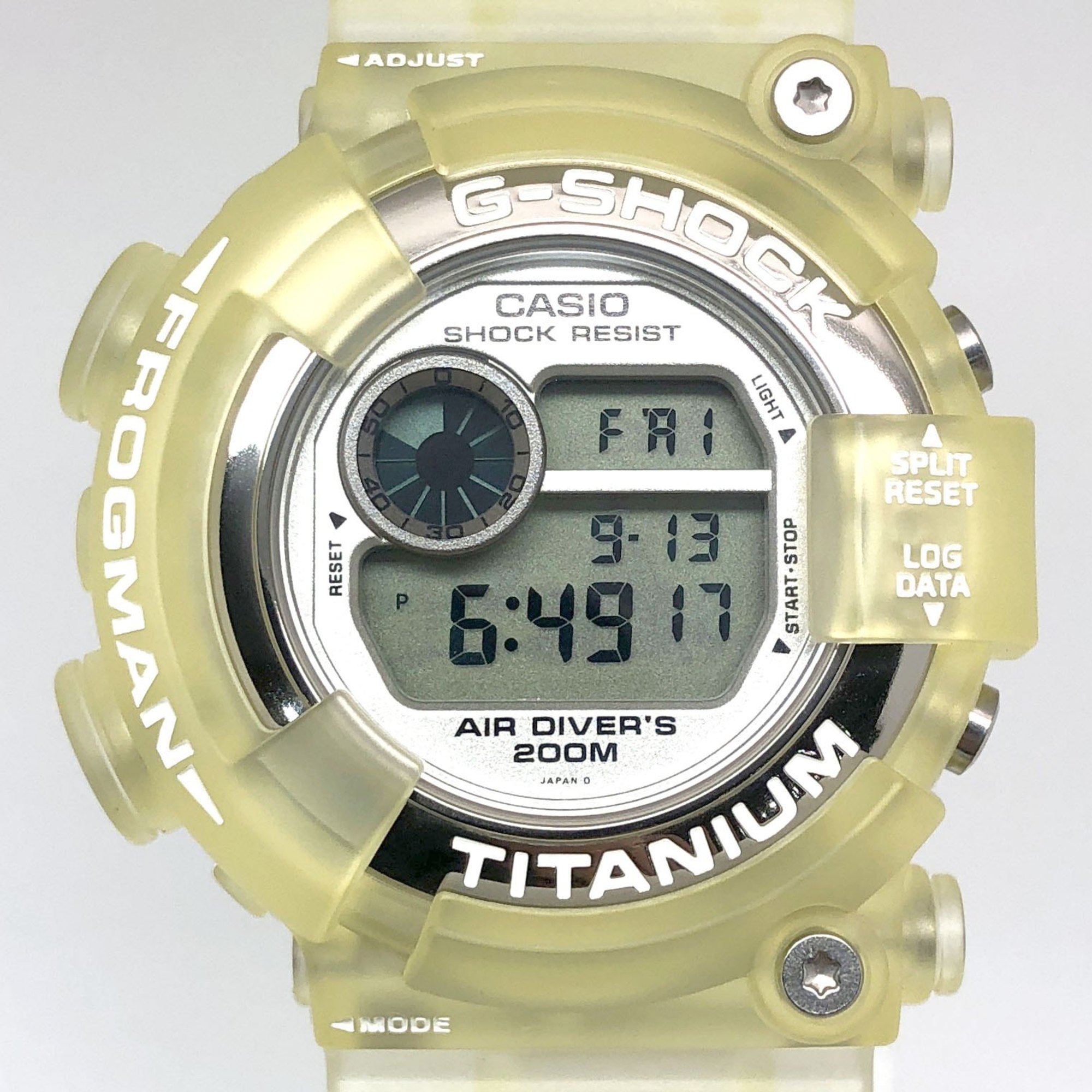 G-SHOCK CASIO Watch DW-8201WC-7T FROGMAN W.C.C.S. Triple Manta EL Titanium Case World Coral Reef Conservation Society White Skeleton Released June 1998 Mikunigaoka Store IT2DSWMEZ000