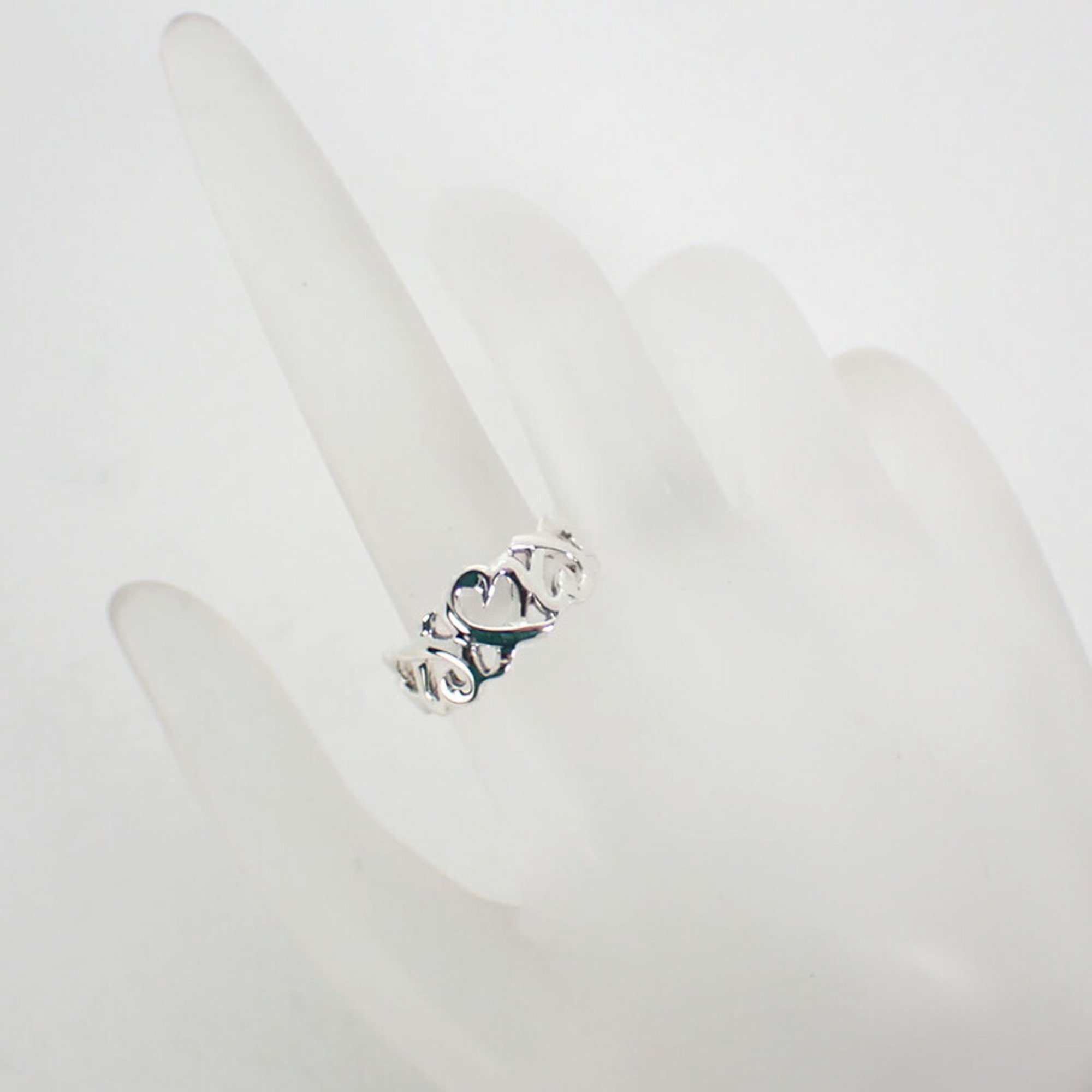 TIFFANY 925 Triple Loving Heart Ring Size 12