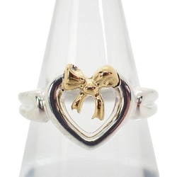 TIFFANY 925 750 Heart Ribbon Combination Ring Size 8