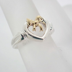 TIFFANY 925 750 Heart Ribbon Combination Ring Size 8