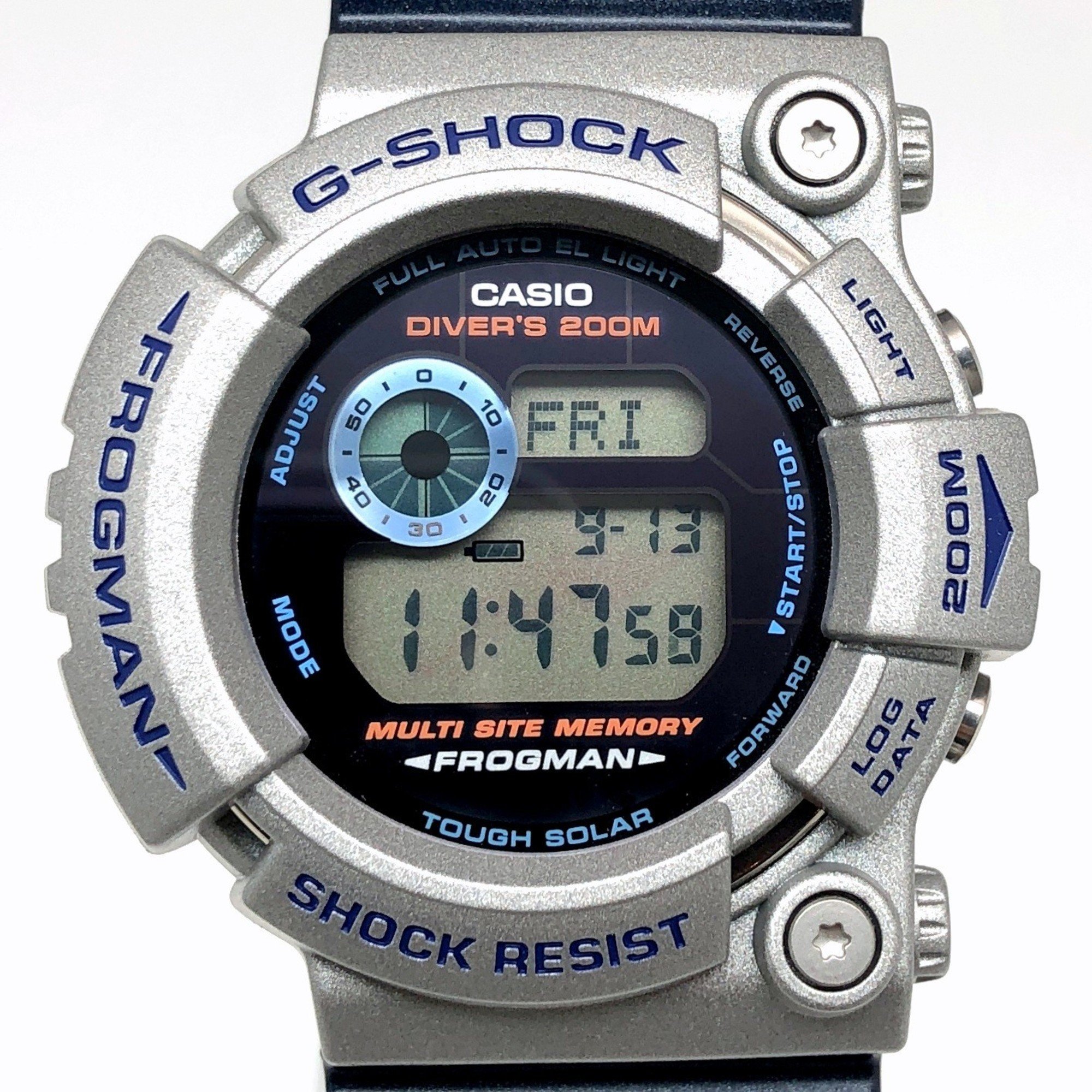 G-SHOCK CASIO Watch GW-200K-2 FROGMAN Irukuji 2001 Frogman Tough Solar Silver x Navy Whale EL International Iruka Released in June Mikunigaoka Store ITNIJ4HC0EE0