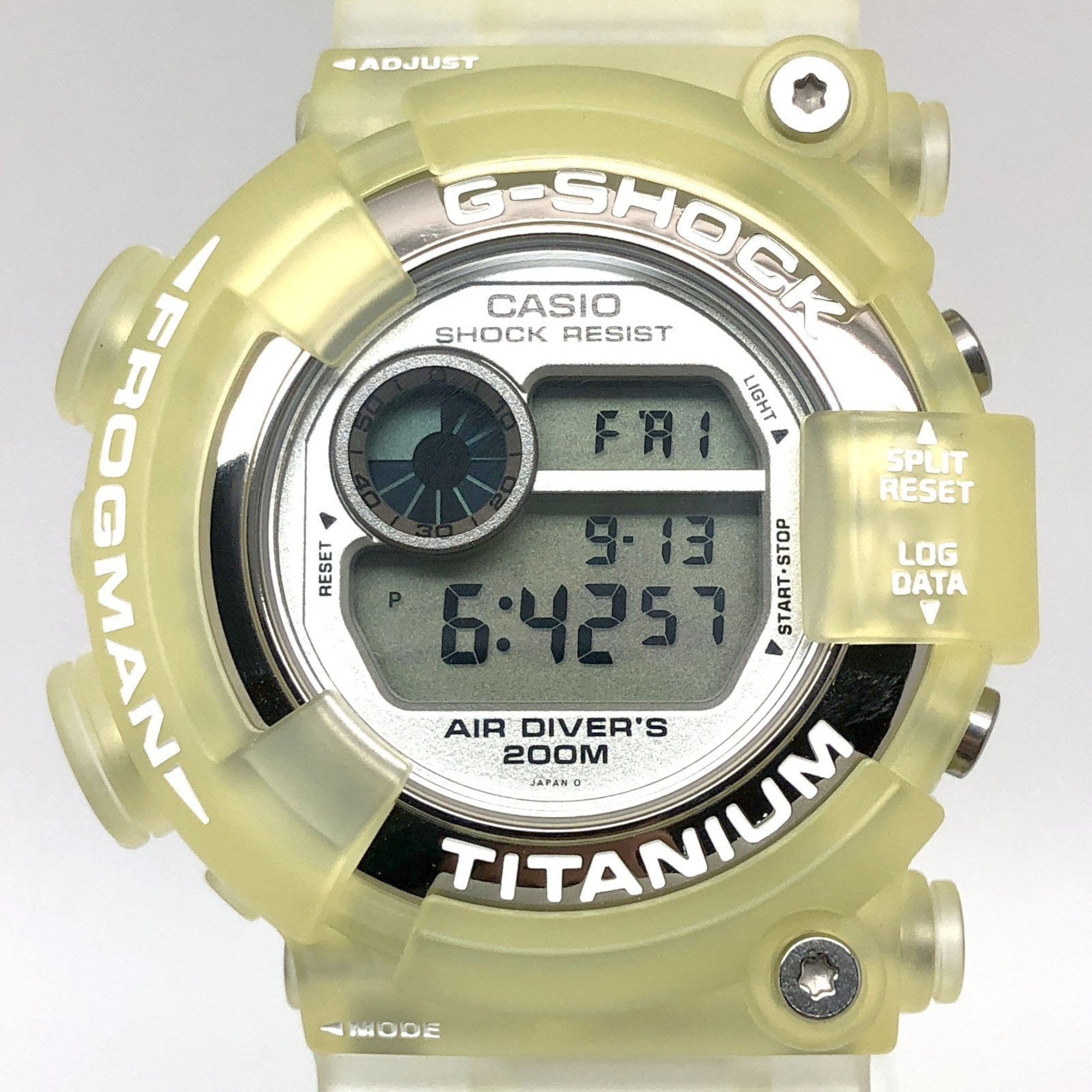 G-SHOCK CASIO Watch DW-8201WC-7T FROGMAN W.C.C.S. Triple Manta EL Titanium Case World Coral Reef Conservation Society White Skeleton Released June 1998 Mikunigaoka Store ITCXLP70EZE1