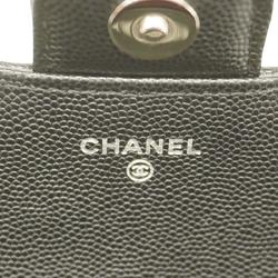 Chanel Shoulder Bag Matelasse Chain Caviar Skin Black Women's