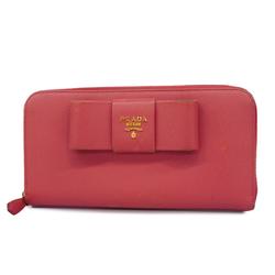 Prada long wallet Fiocco leather pink ladies