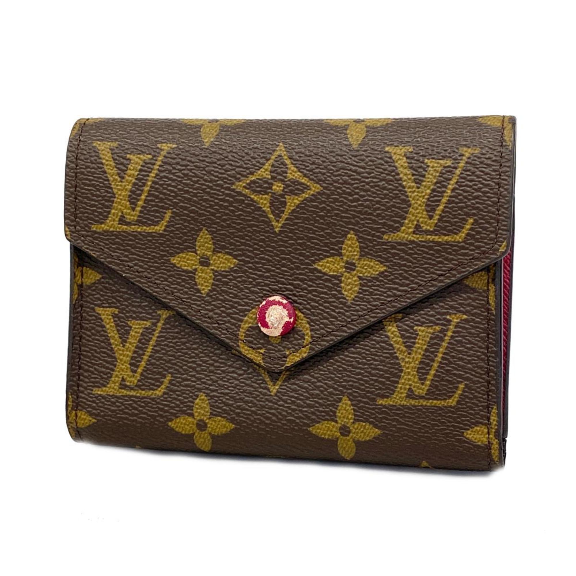 Louis Vuitton Tri-fold Wallet Monogram Portefeuille Victorine M41938 Fuchsia Women's