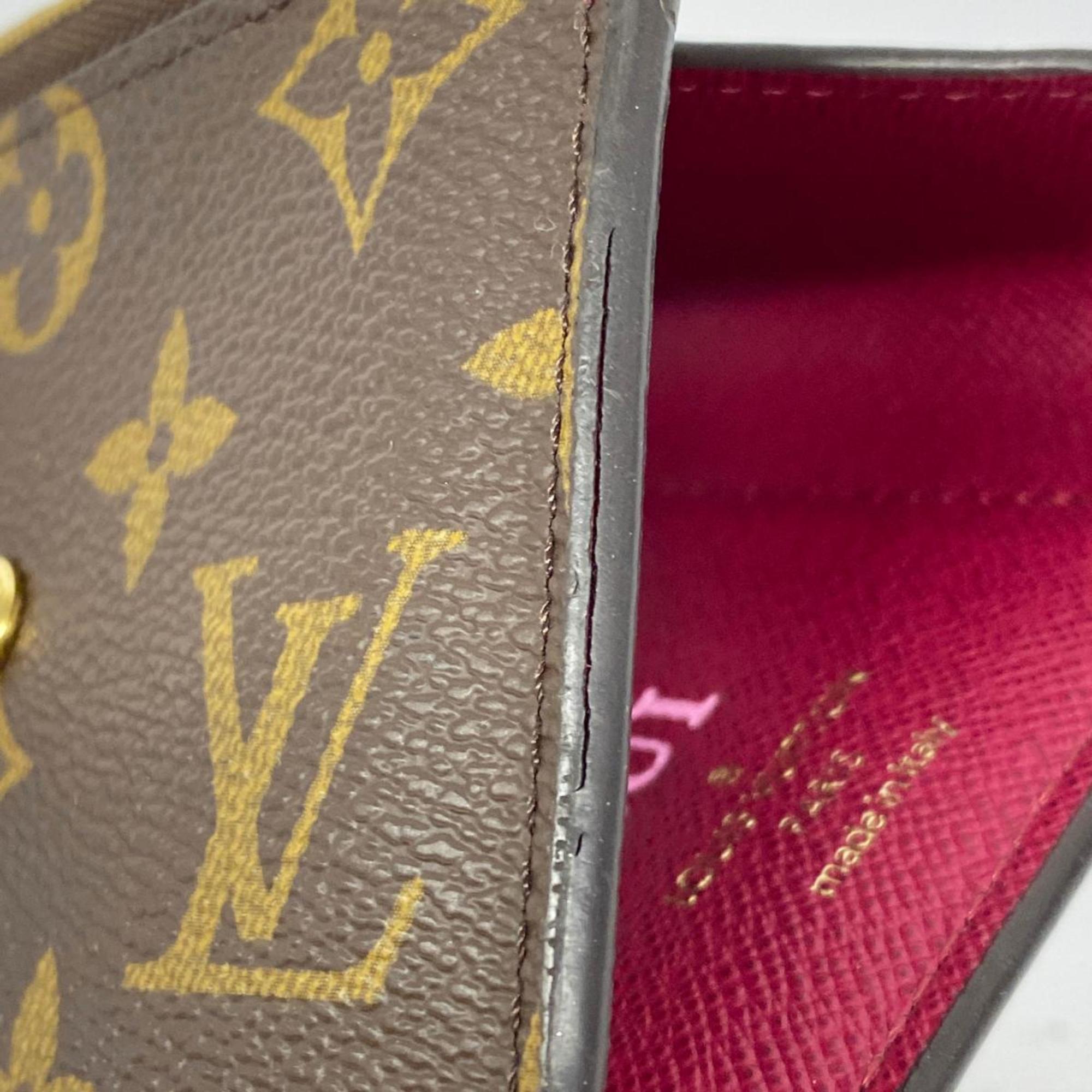 Louis Vuitton Tri-fold Wallet Monogram Portefeuille Victorine M41938 Fuchsia Women's