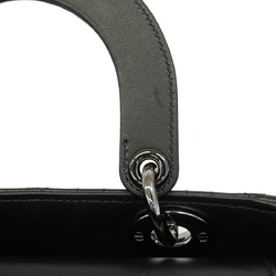 Christian Dior Handbag Cannage Lady Leather Black Women's