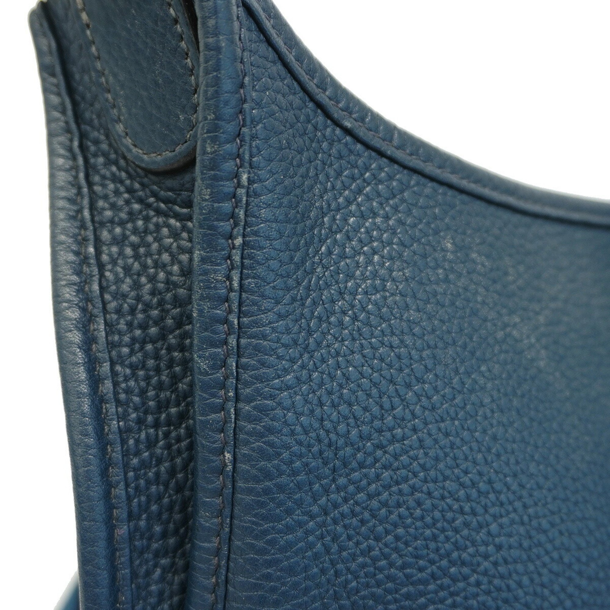 Hermes Shoulder Bag Evelyn 1PM □L Engraved Togo Blue Plus Women's