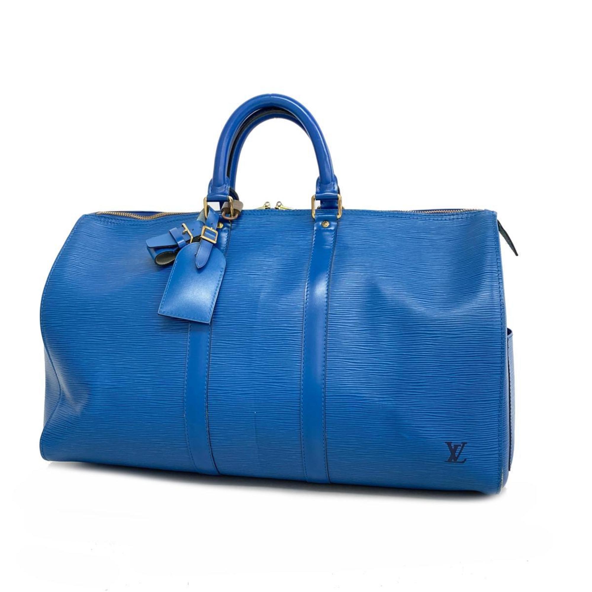 Louis Vuitton Boston Bag Epi Keepall 45 M42975 Toledo Blue Men's Women's