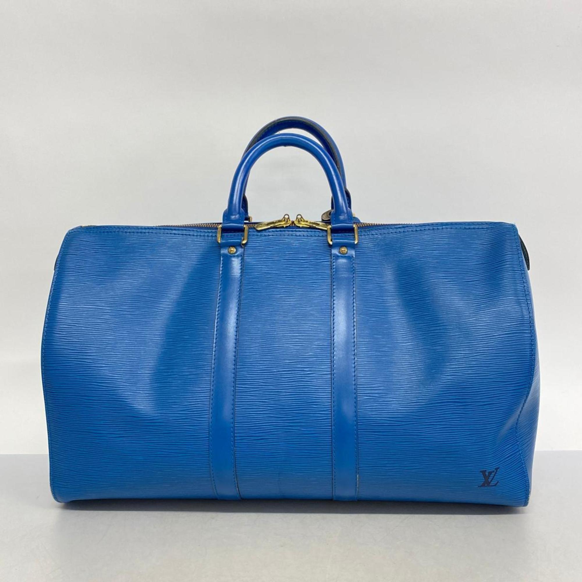 Louis Vuitton Boston Bag Epi Keepall 45 M42975 Toledo Blue Men's Women's