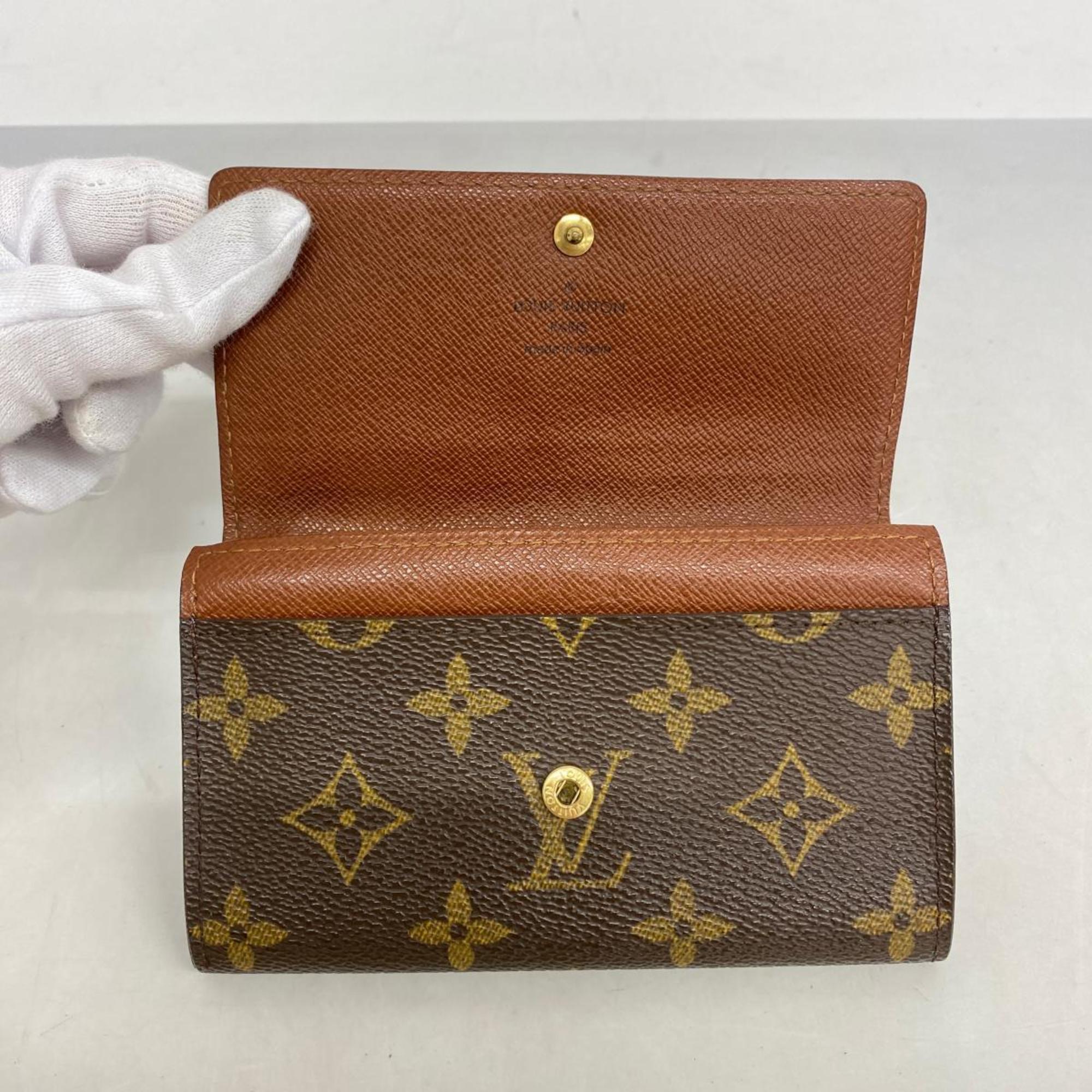 Louis Vuitton Wallet Monogram Porto Monone Zip M61735 Brown Men's Women's