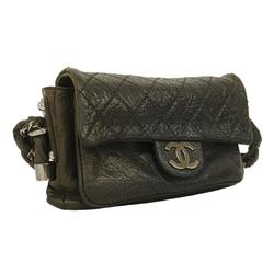 Chanel Shoulder Bag Matelasse Chain Leather Black Women's