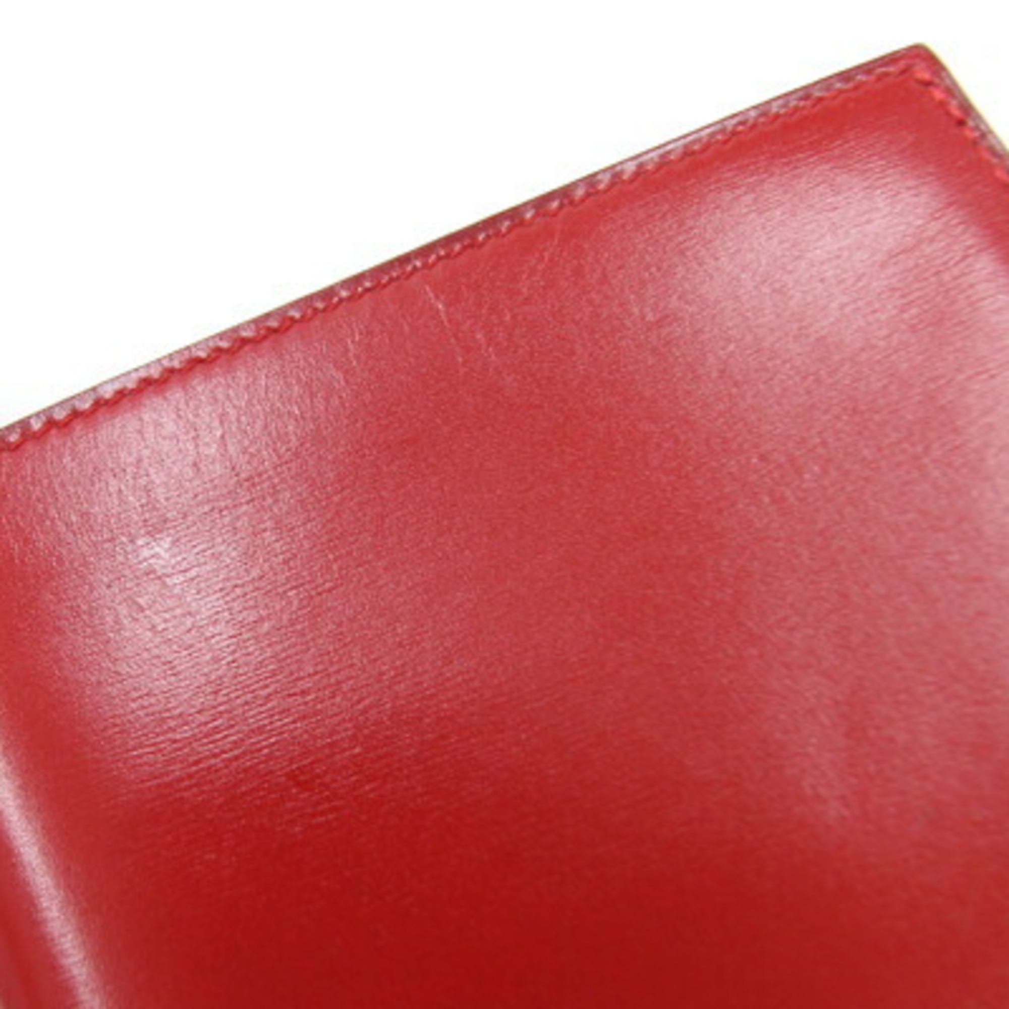 Hermes Bi-fold Wallet MC2 Galilei Rouge Box Calf Compact Red Women's Old HERMES