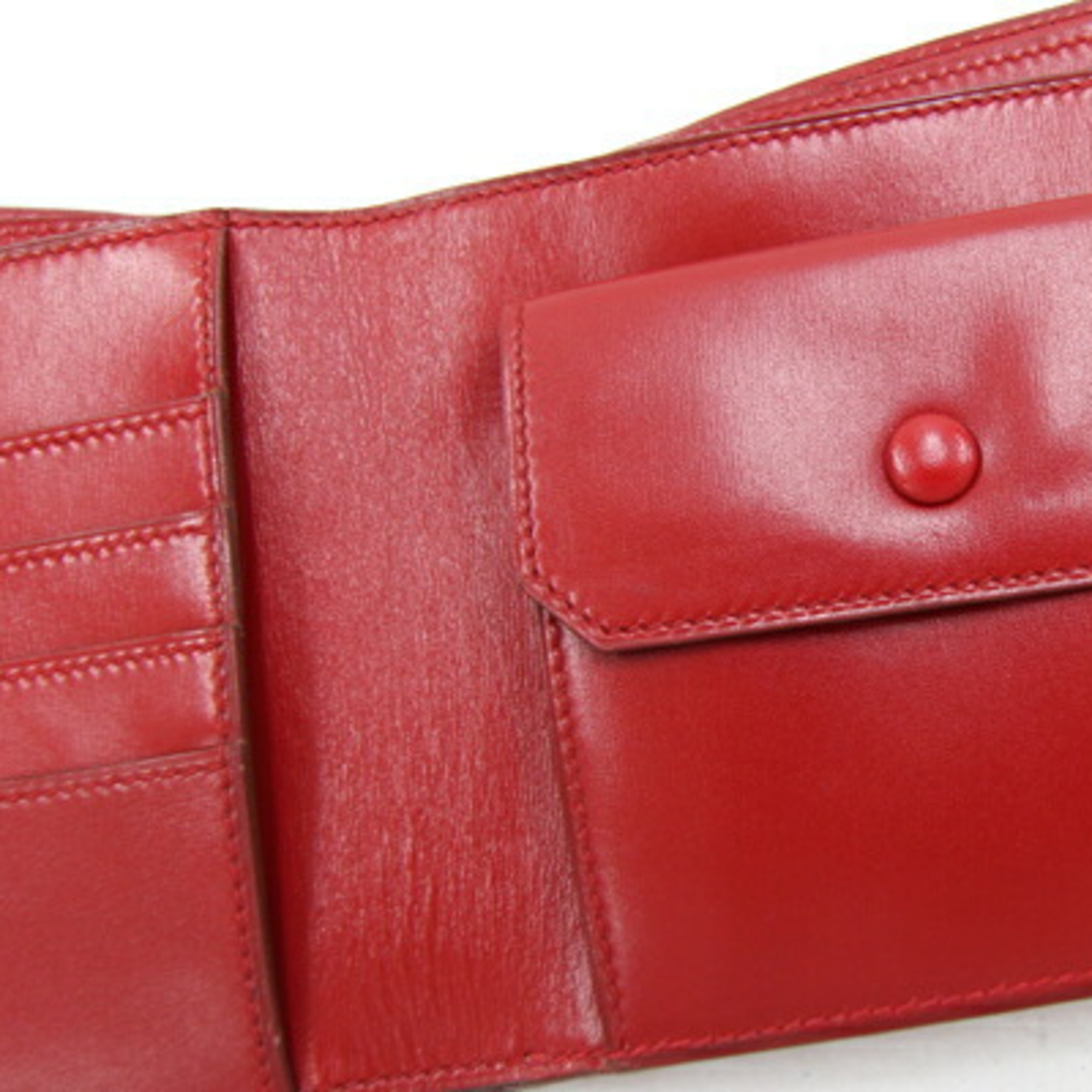 Hermes Bi-fold Wallet MC2 Galilei Rouge Box Calf Compact Red Women's Old HERMES