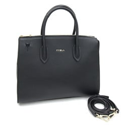 FURLA Handbag Linda 258780 Black Leather Shoulder Bag for Women