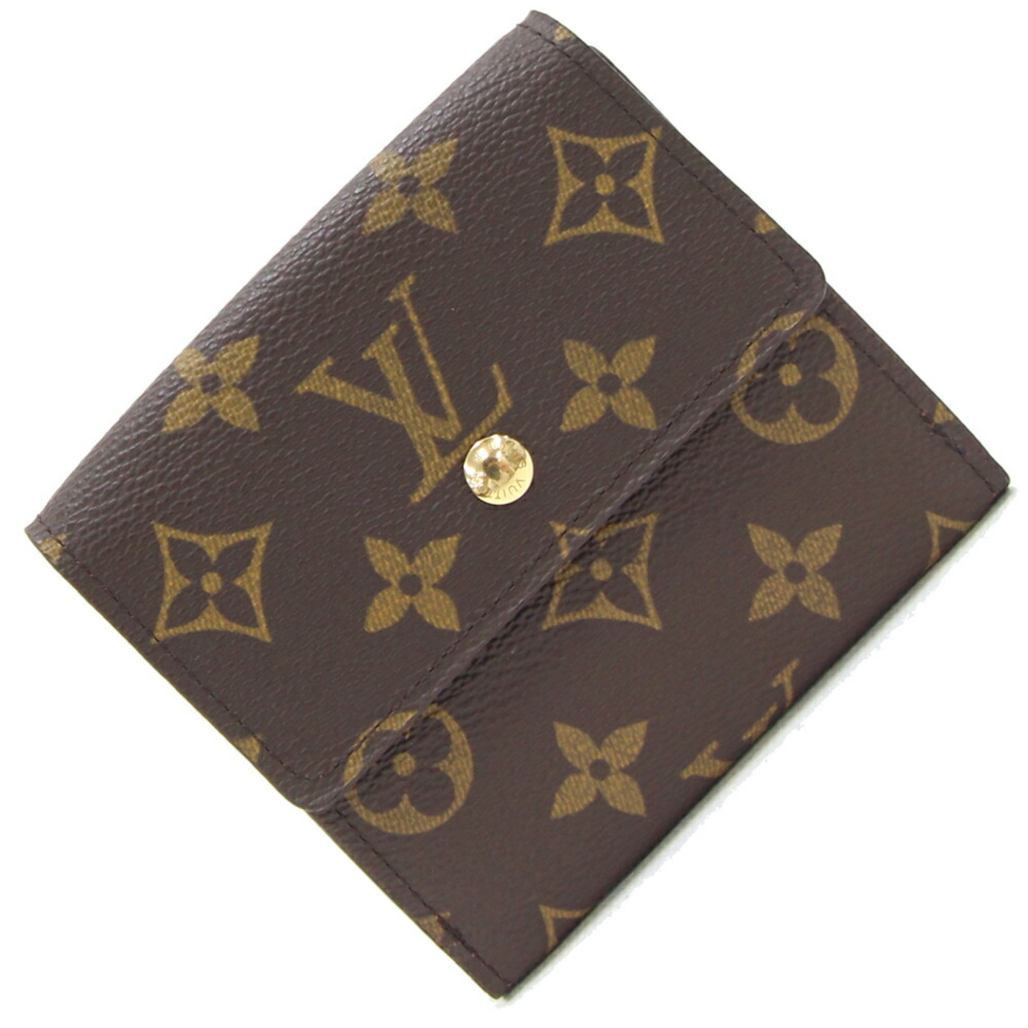 Louis Vuitton W Wallet Monogram Portemonnay Bi-Cult Credit M61652 Double-sided Compact Women's LOUIS VUITTON