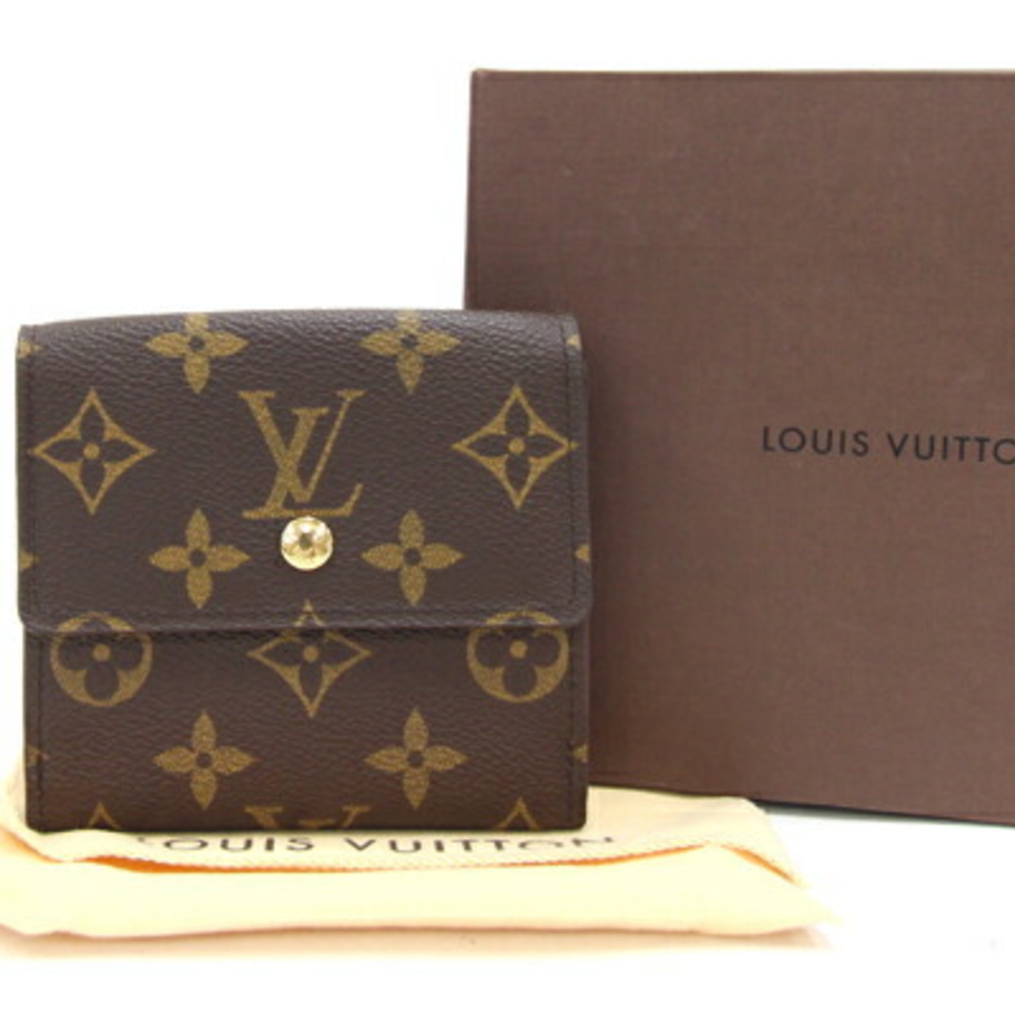 Louis Vuitton W Wallet Monogram Portemonnay Bi-Cult Credit M61652 Double-sided Compact Women's LOUIS VUITTON