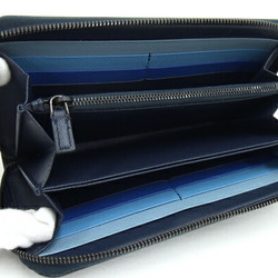 Prada Round Long Wallet 2ML317 Navy Leather Men's PRADA