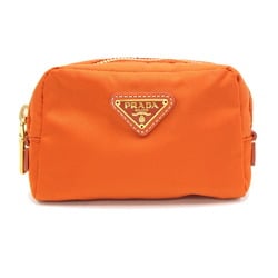 Prada Pouch 1N0339 Orange Nylon Women's Triangle PRADA